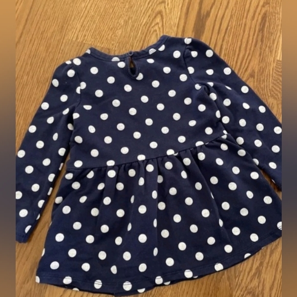 Gymboree Circo Blue White Polka Dot Dress Pink Flower T Shirt Dress Sz 3T Knit - Picture 3 of 9